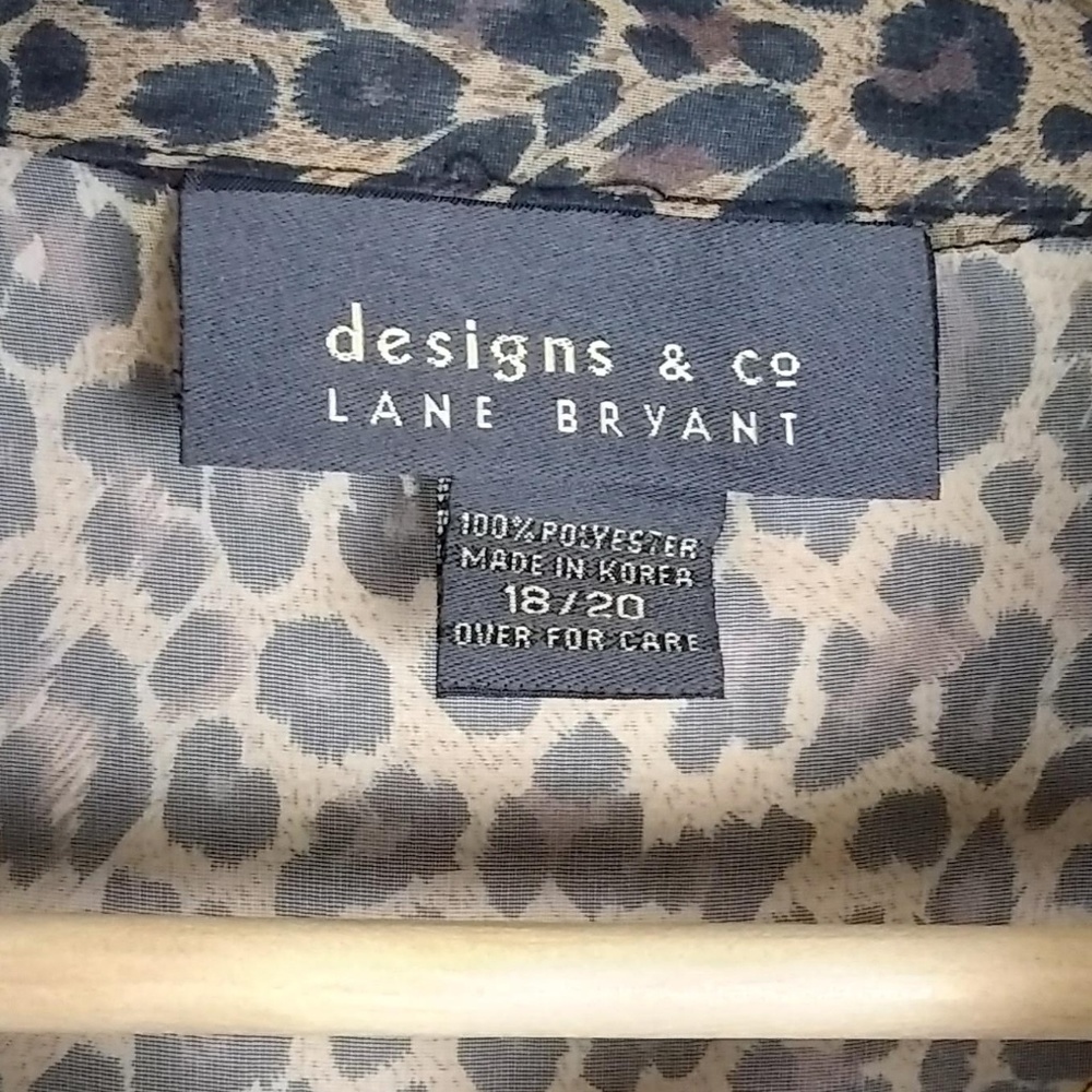 Lane Bryant | Sheer Animal Print Button Down Shirt - Picture 7 of 8